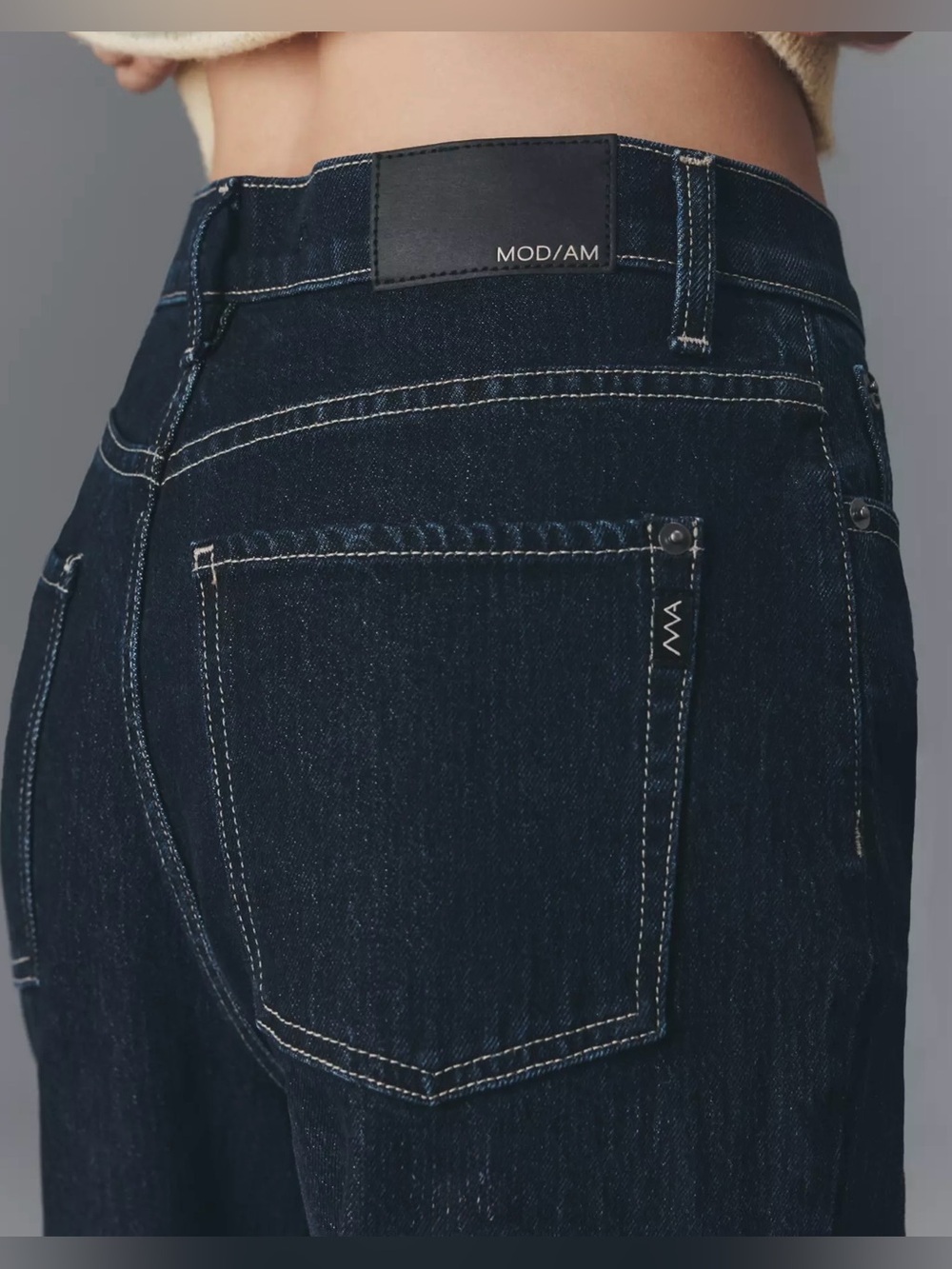 Anthropologie MOD/AM Classic Straight-Leg Women's Jeans in Dark Indigo Size 27 - Picture 3 of 16